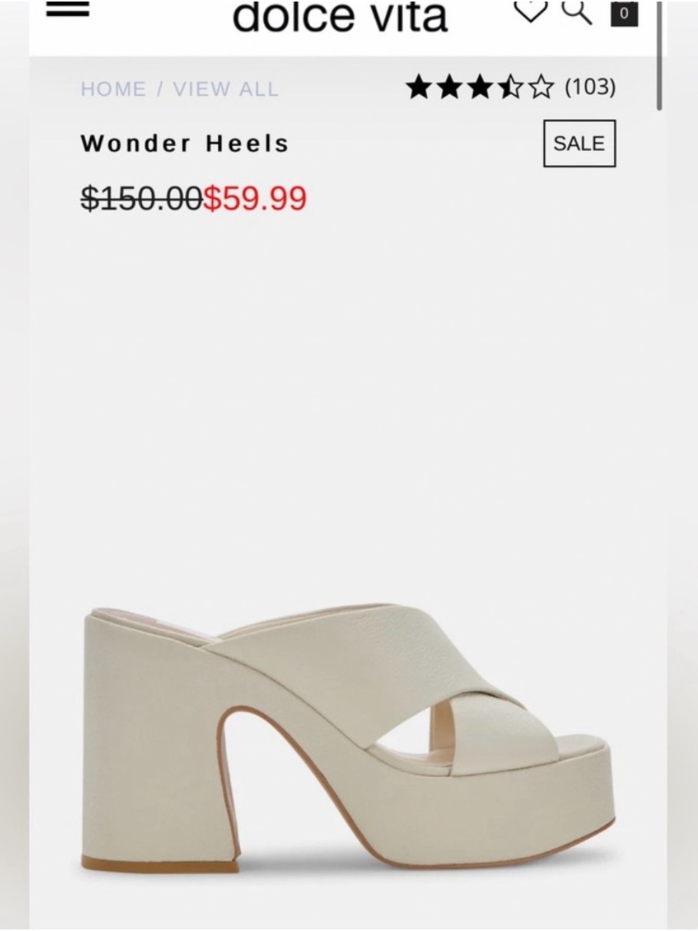 Dolce Vita Cream Cross‑Strap Platform Mule